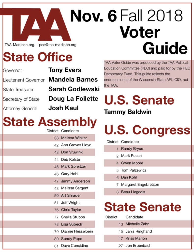 AFL CIO Candidate Endorsements For The November 6 General Election