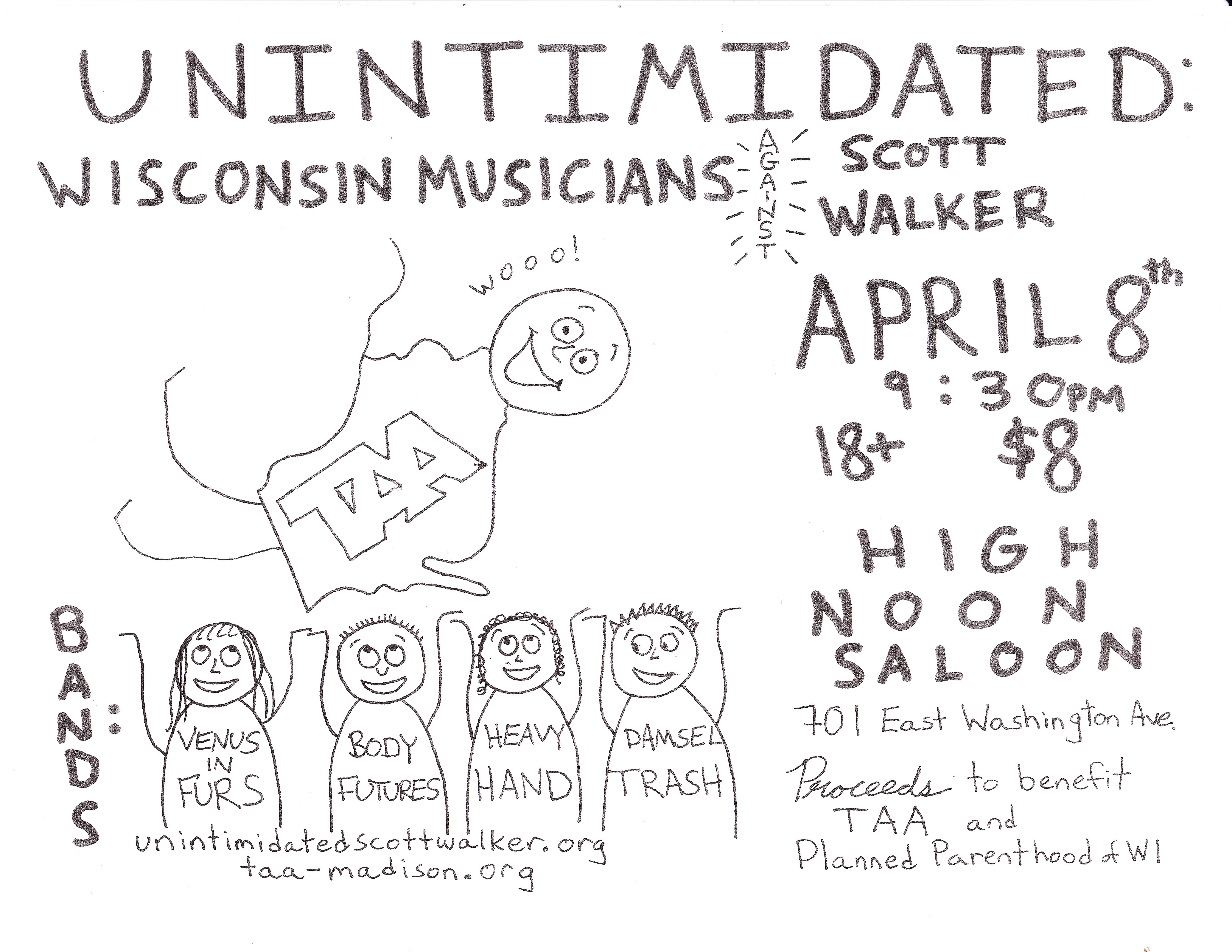 Unintimidated: WI Musicians Against Scott Walker (April 8)